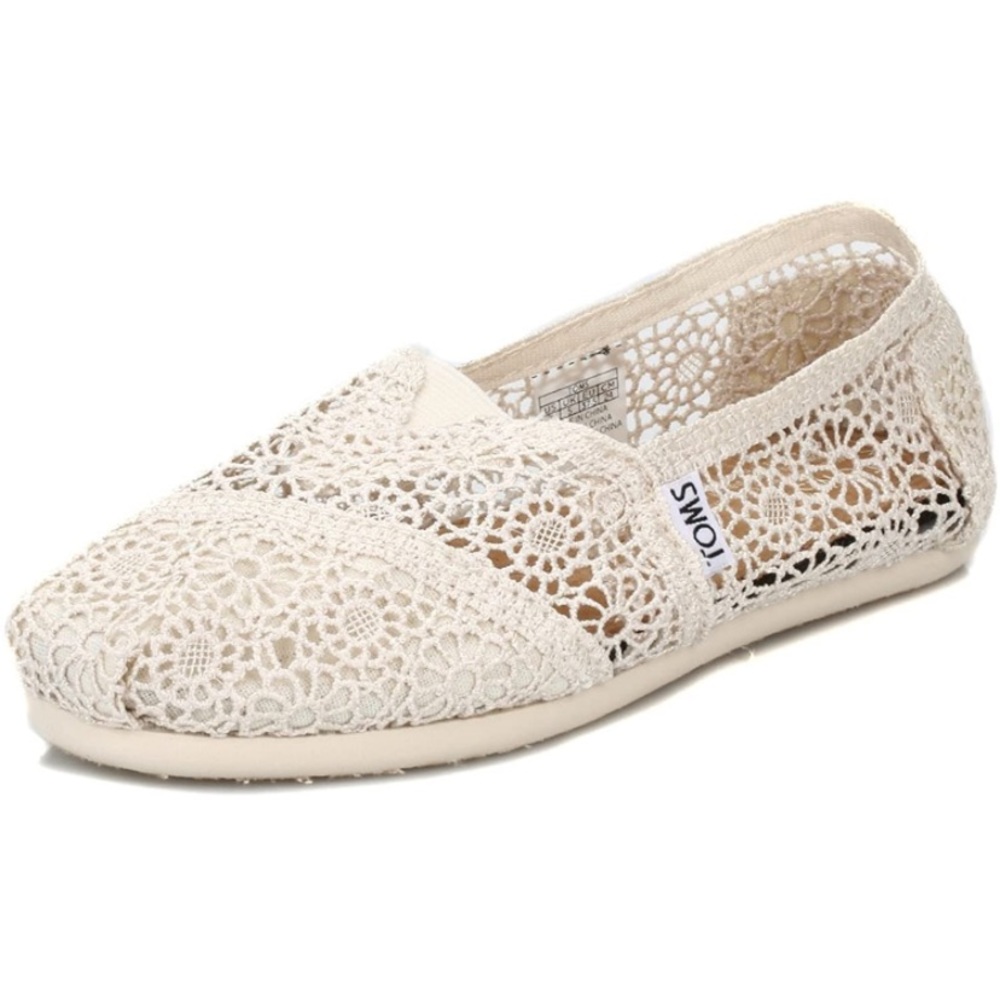 Toms Classics Natural Colored Crochet Women's Slip On Shoes